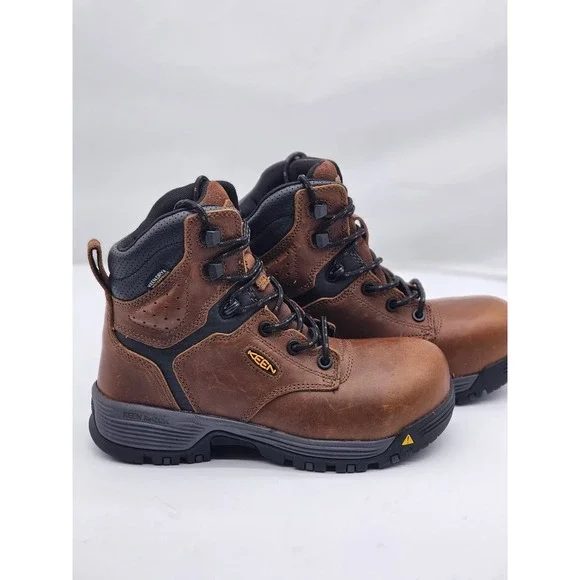 Keen Utility Womens Boots Carbon Toe Brown Leather Safety Footwear Work Size 5W - Picture 4 of 16